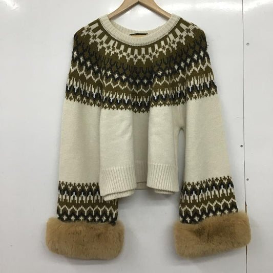 ザラ ZARA ニット、セーター 長袖 長袖ニットカットソー クルーネック セーター L プリント マルチカラー / マルチカラー / multicolor レディース USED 古着 中古 10161251