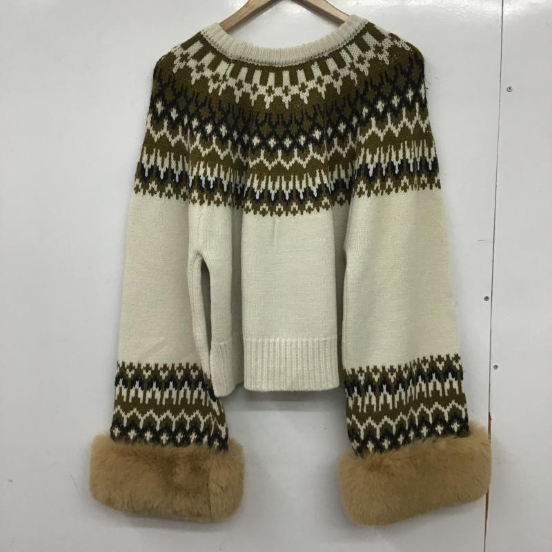 ザラ ZARA ニット、セーター 長袖 長袖ニットカットソー クルーネック セーター L プリント マルチカラー / マルチカラー / multicolor レディース USED 古着 中古 10161251