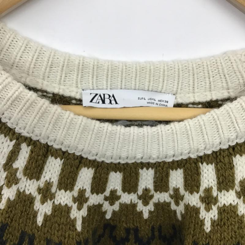 ザラ ZARA ニット、セーター 長袖 長袖ニットカットソー クルーネック セーター L プリント マルチカラー / マルチカラー / multicolor レディース USED 古着 中古 10161251