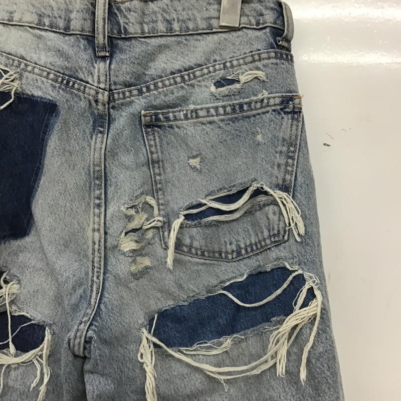 ザラ ZARA パンツ デニム、ジーンズ デニムパンツ ワイドパンツ カジュアルパンツ 36 ダメージ加工 インディゴ / インディゴ / Indigo レディース USED 古着 中古 10161262