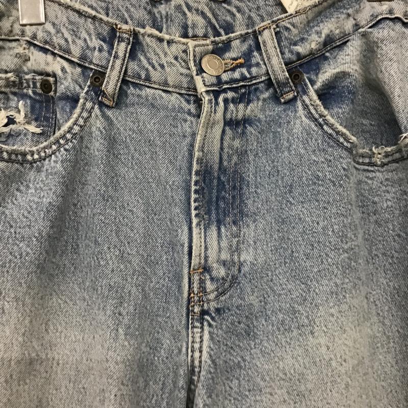 ザラ ZARA パンツ デニム、ジーンズ デニムパンツ ワイドパンツ カジュアルパンツ 36 ダメージ加工 インディゴ / インディゴ / Indigo レディース USED 古着 中古 10161262