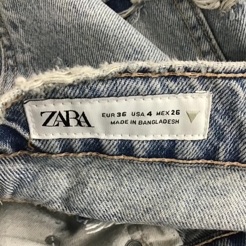 ザラ ZARA パンツ デニム、ジーンズ デニムパンツ ワイドパンツ カジュアルパンツ 36 ダメージ加工 インディゴ / インディゴ / Indigo レディース USED 古着 中古 10161262