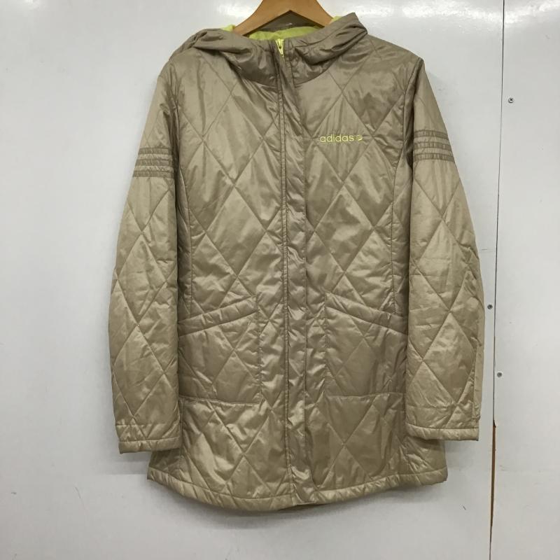 アディダスネオレーベル adidas NEO Label ジャケット、上着 ジャンパー、ブルゾン ジップアップロングジャケット キルティングジャケット M ロゴ、文字 ベージュ / ベージュ / beige レディース USED 古着 中古 10161264