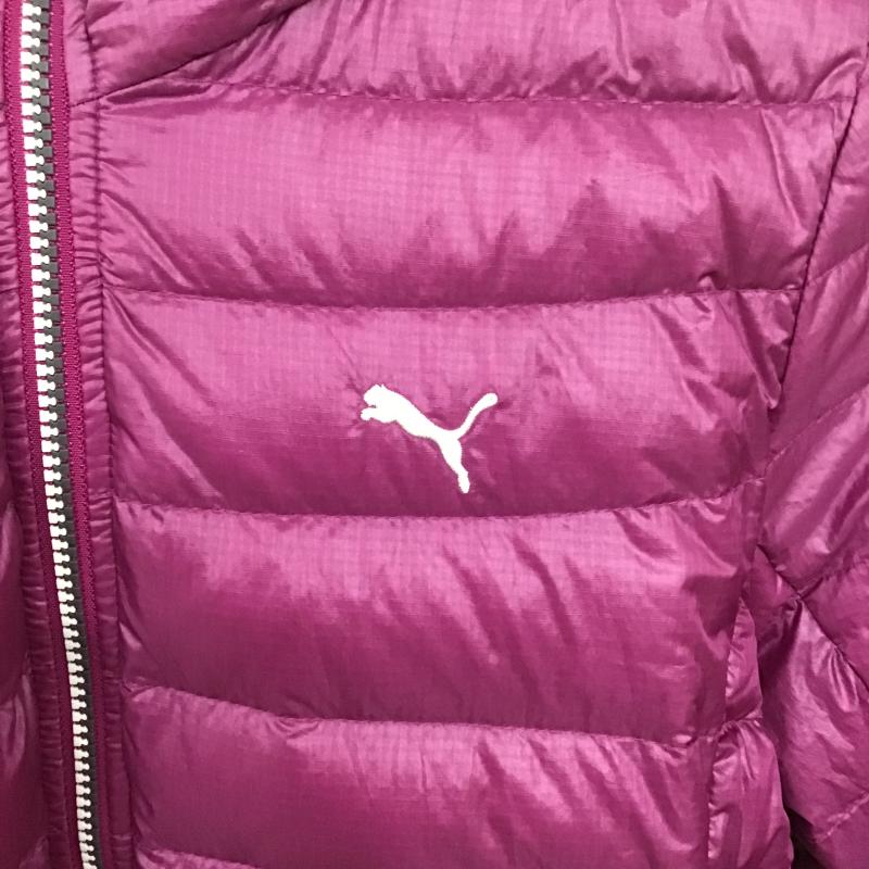プーマ PUMA ジャケット、上着 ジャンパー、ブルゾン ジップアップダウンジャケット アウターフード付きジャケット L ロゴ、文字 マゼンタ / マゼンタ / レディース USED 古着 中古 10161266