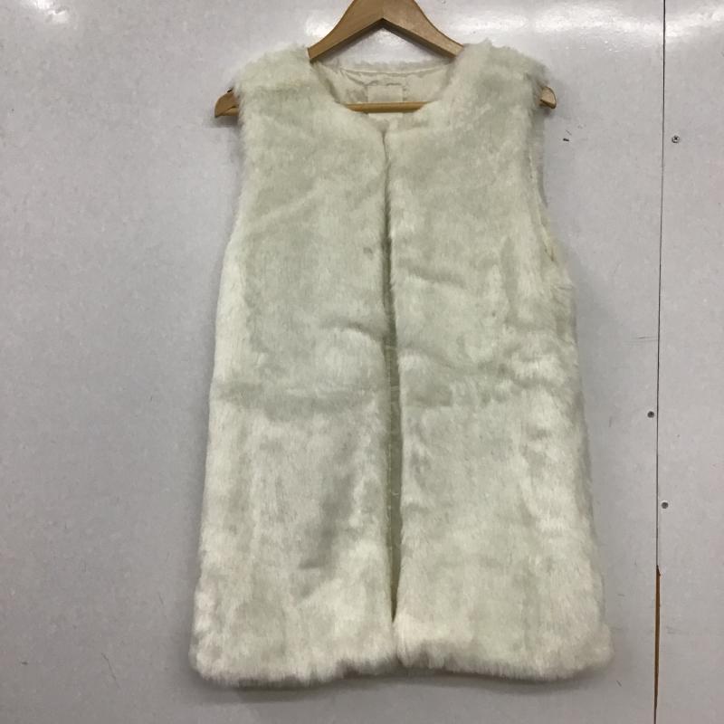 ローリーズファーム LOWRYS FARM ベスト ベスト ロングベスト ファーベスト M 無地 白 / ホワイト / white レディース USED 古着 中古 10161268