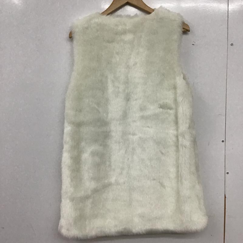 ローリーズファーム LOWRYS FARM ベスト ベスト ロングベスト ファーベスト M 無地 白 / ホワイト / white レディース USED 古着 中古 10161268