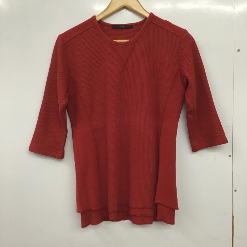 エーケーエム AKM カットソー 七分袖 七分丈カットソー クルーネックカットソー XL 無地 赤 / レッド / red メンズ USED 古着 中古 10161284