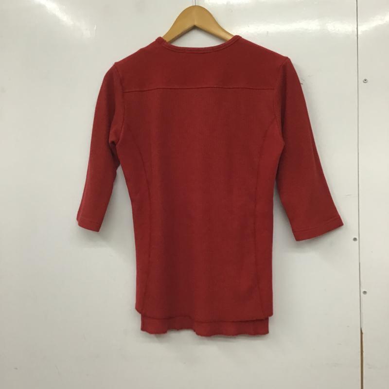 エーケーエム AKM カットソー 七分袖 七分丈カットソー クルーネックカットソー XL 無地 赤 / レッド / red メンズ USED 古着 中古 10161284