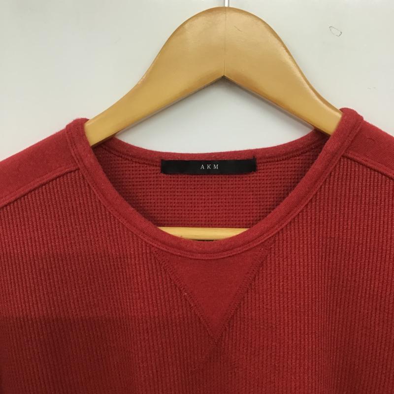 エーケーエム AKM カットソー 七分袖 七分丈カットソー クルーネックカットソー XL 無地 赤 / レッド / red メンズ USED 古着 中古 10161284