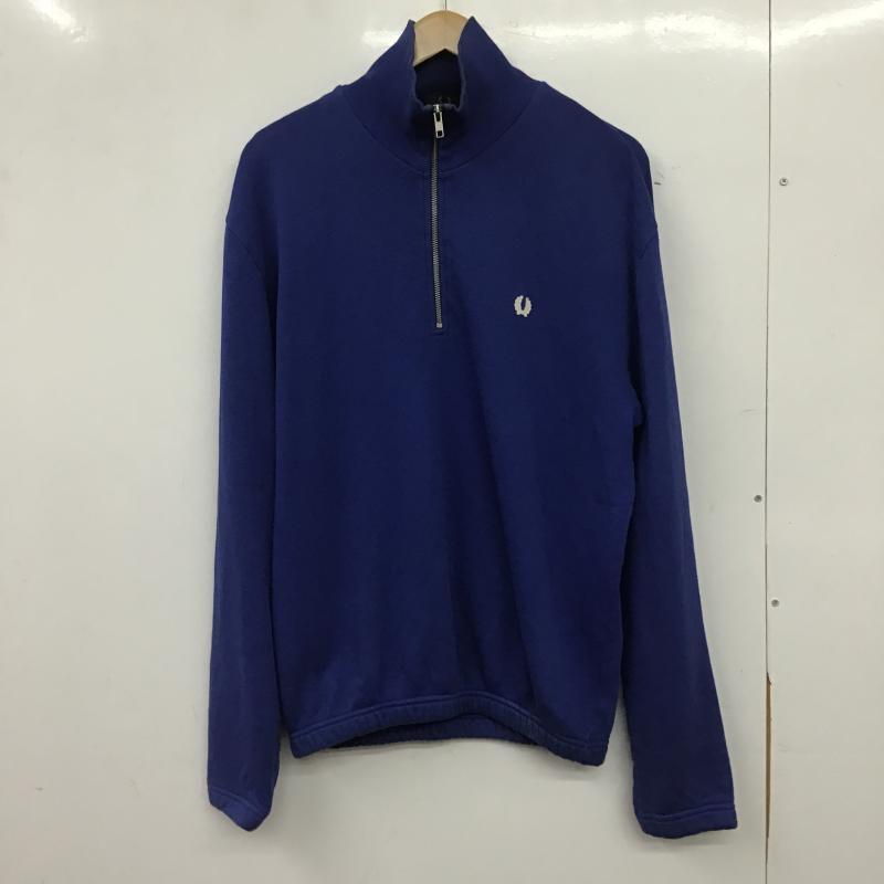 フレッドペリー FRED PERRY トレーナー 長袖 長袖トレーナー スウェット スタンドネック プルオーバー M ロゴ、文字 青 / ブルー / blue メンズ USED 古着 中古 10161289