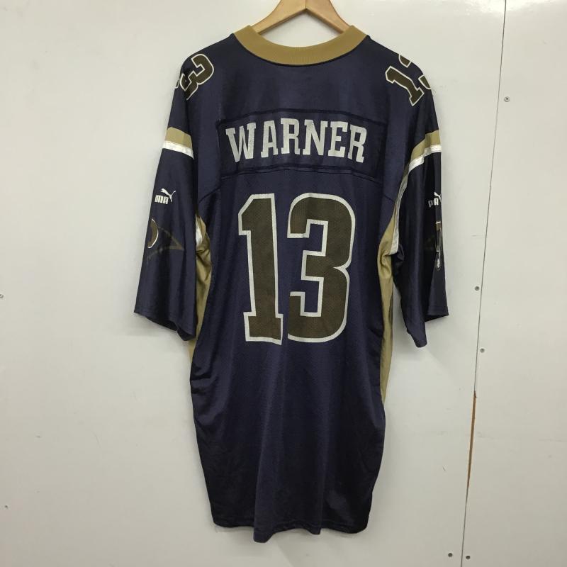 プーマ PUMA カットソー 半袖 半袖カットソー プリントTシャツ Vネックカットソー XL プリント 紺 / ネイビー / navy メンズ USED 古着 中古 10161290