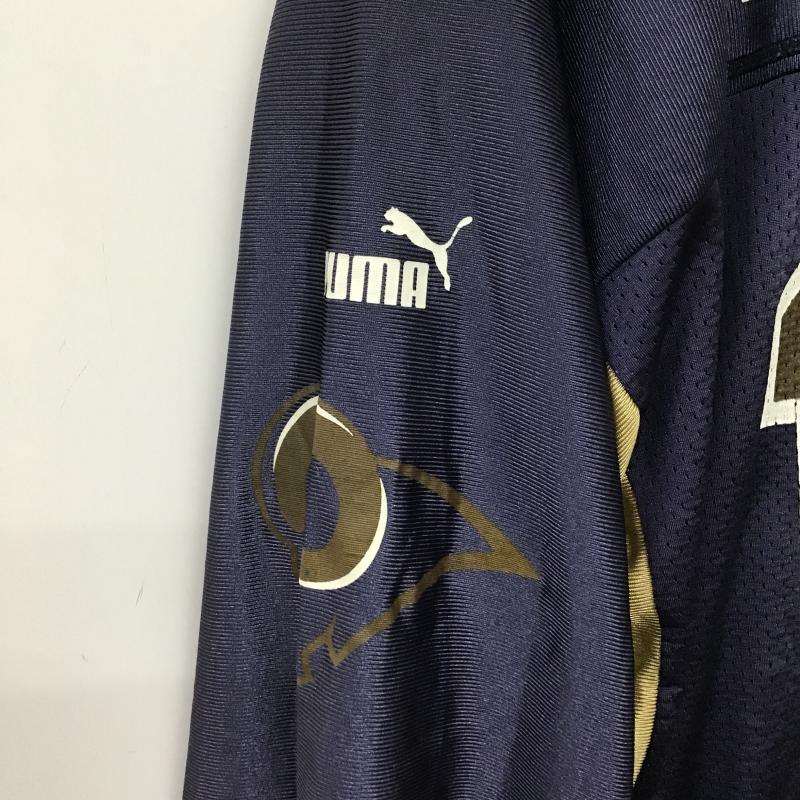 プーマ PUMA カットソー 半袖 半袖カットソー プリントTシャツ Vネックカットソー XL プリント 紺 / ネイビー / navy メンズ USED 古着 中古 10161290