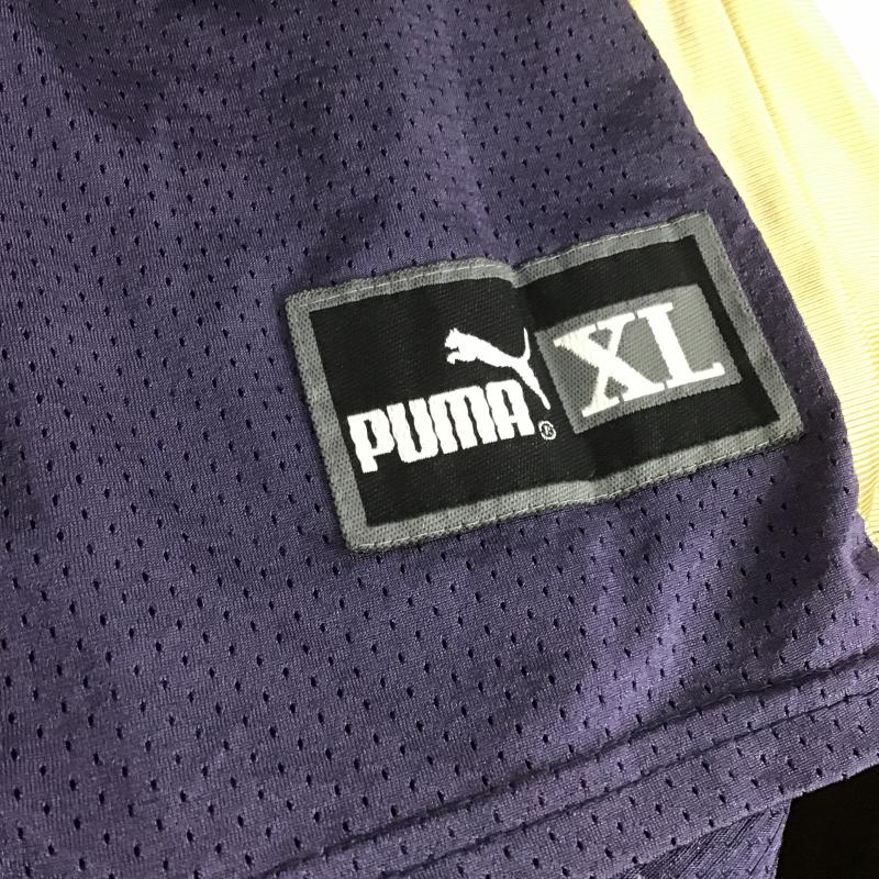 プーマ PUMA カットソー 半袖 半袖カットソー プリントTシャツ Vネックカットソー XL プリント 紺 / ネイビー / navy メンズ USED 古着 中古 10161290