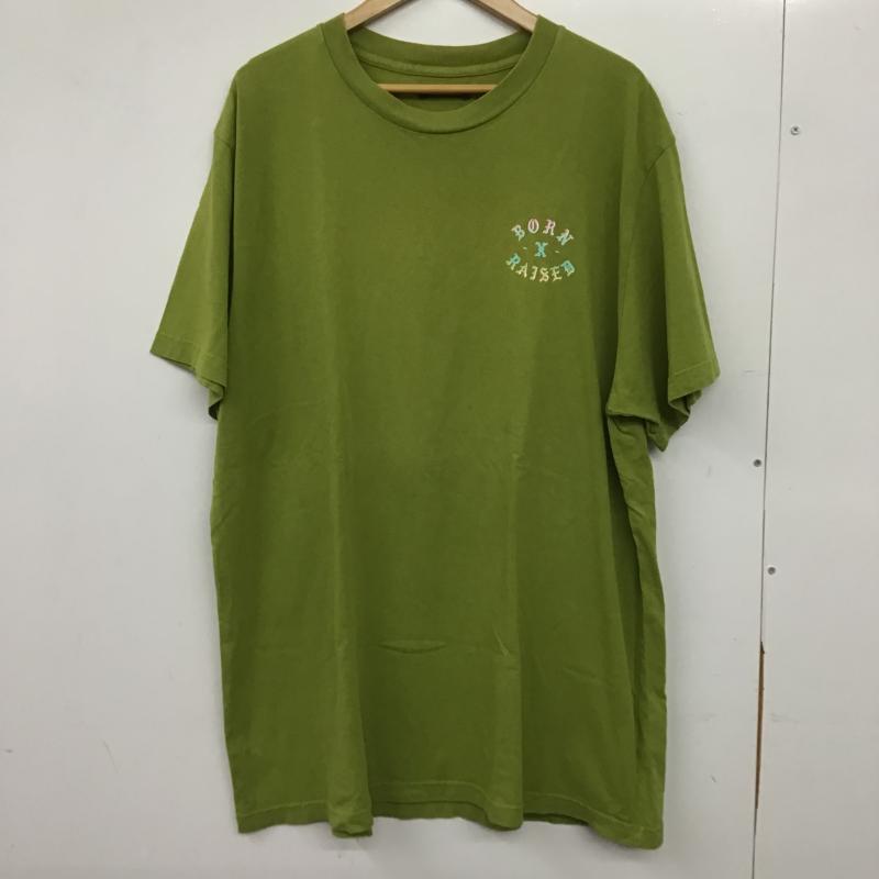 ボーンアンドレイズド BORN X RAISED Tシャツ 半袖 半袖カットソー プリントTシャツ クルーネックカットソー XL ロゴ、文字 薄緑 / ライトグリーン / メンズ USED 古着 中古 10161294