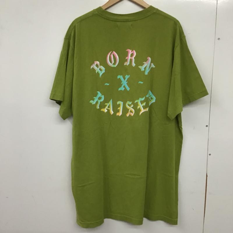 ボーンアンドレイズド BORN X RAISED Tシャツ 半袖 半袖カットソー プリントTシャツ クルーネックカットソー XL ロゴ、文字 薄緑 / ライトグリーン / メンズ USED 古着 中古 10161294