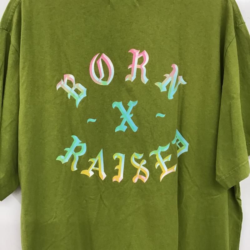 ボーンアンドレイズド BORN X RAISED Tシャツ 半袖 半袖カットソー プリントTシャツ クルーネックカットソー XL ロゴ、文字 薄緑 / ライトグリーン / メンズ USED 古着 中古 10161294