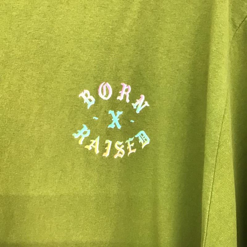 ボーンアンドレイズド BORN X RAISED Tシャツ 半袖 半袖カットソー プリントTシャツ クルーネックカットソー XL ロゴ、文字 薄緑 / ライトグリーン / メンズ USED 古着 中古 10161294