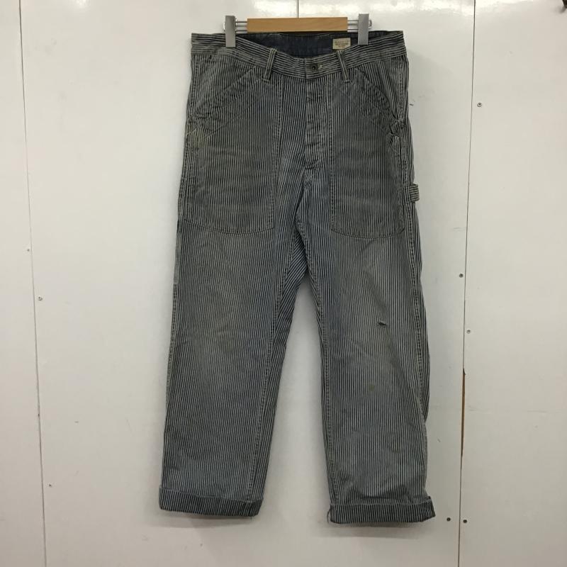 ポロラルフローレン POLO RALPH LAUREN パンツ デニム、ジーンズ デニムパンツ ワイドパンツ カジュアルパンツ ヒッコリー 34インチ ストライプ インディゴ / インディゴ / Indigo メンズ USED 古着 中古 10161296