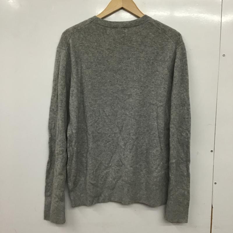 ユニクロ UNIQLO ニット、セーター 長袖 長袖ニットカットソー クルーネック セーター XL 無地 灰 / グレー / gray メンズ USED 古着 中古 10161314