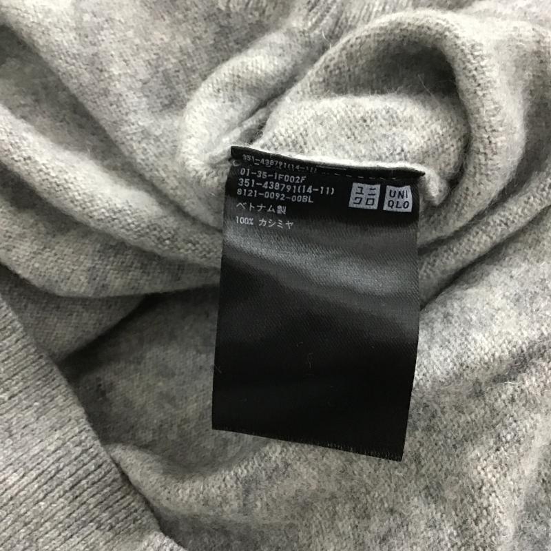 ユニクロ UNIQLO ニット、セーター 長袖 長袖ニットカットソー クルーネック セーター XL 無地 灰 / グレー / gray メンズ USED 古着 中古 10161314