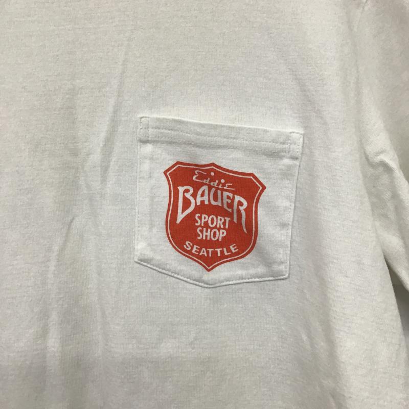エディーバウアー Eddie Bauer Tシャツ 半袖 半袖カットソー プリントTシャツ クルーネックカットソー M プリント 白 / ホワイト / white メンズ USED 古着 中古 10161315