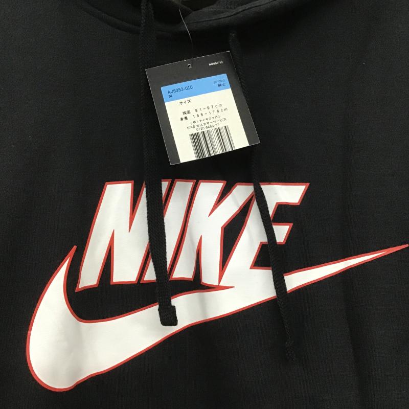 ナイキ NIKE パーカー 長袖 長袖パーカー プルオーバーパーカー スウェット M ロゴ、文字 黒 / ブラック / black メンズ USED 古着 中古 10161316