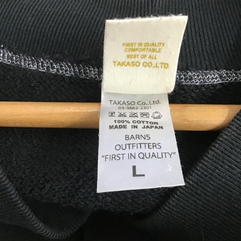 バーンズ BARNS カーディガン 長袖 長袖カーディガン 前ボタン L 無地 黒 / ブラック / black メンズ USED 古着 中古 10161317