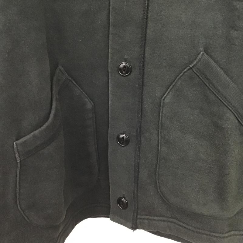 バーンズ BARNS カーディガン 長袖 長袖カーディガン 前ボタン L 無地 黒 / ブラック / black メンズ USED 古着 中古 10161317