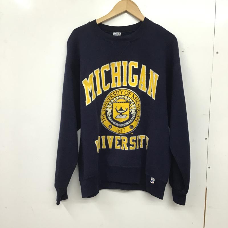 ラッセルアスレティック Russell Athletic トレーナー 長袖 L プリント 紺 / ネイビー / navy メンズ USED 古着 中古 10161328