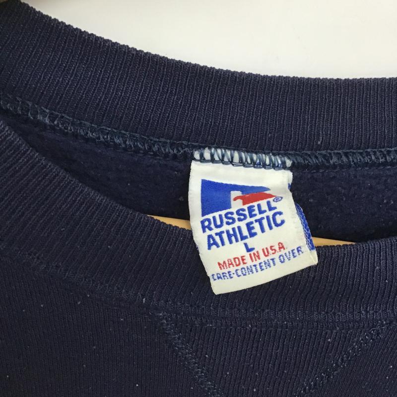 ラッセルアスレティック Russell Athletic トレーナー 長袖 L プリント 紺 / ネイビー / navy メンズ USED 古着 中古 10161328