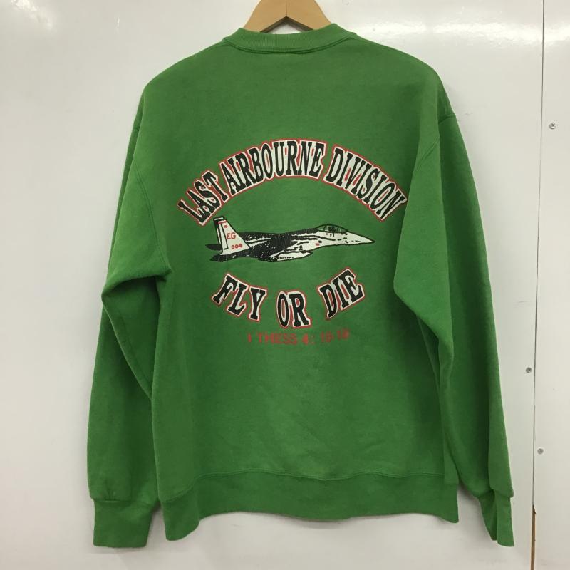 ジャージーズ JERZEES トレーナー 長袖 長袖トレーナー スウェット クルーネック プルオーバー L ロゴ、文字 緑 / グリーン / green メンズ USED 古着 中古 10161330
