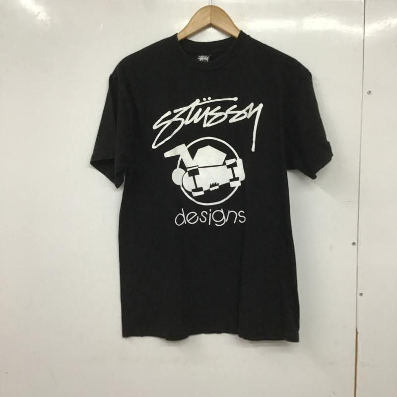 ステューシー STUSSY Tシャツ 半袖 半袖カットソー プリントTシャツ クルーネックカットソー M プリント 黒 / ブラック / black メンズ USED 古着 中古 10161333