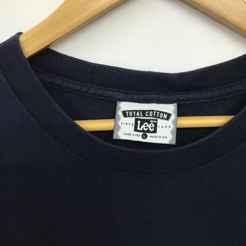 リー Lee Tシャツ 半袖 半袖カットソー プリントTシャツ クルーネックカットソー L ロゴ、文字 紺 / ネイビー / navy メンズ USED 古着 中古 10161335
