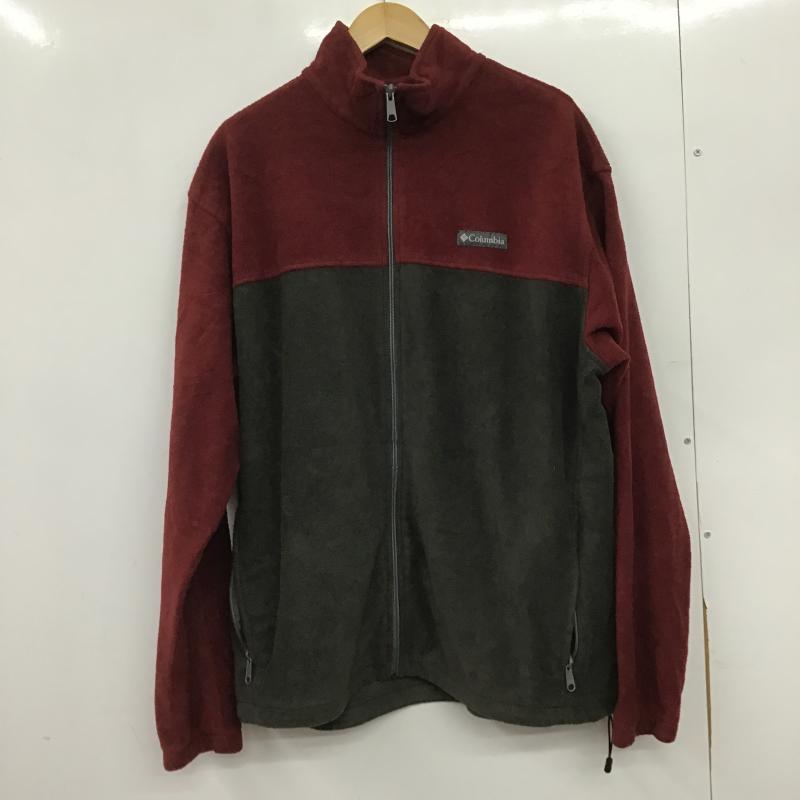 コロンビア Columbia ジャケット、上着 ジャンパー、ブルゾン ジップアップジャケット フリースジャケット アウター XXL ロゴ、文字 えんじ / ワインレッド / dark red X ダークグレー / ダークグレー / メンズ USED 古着 中古 10161337
