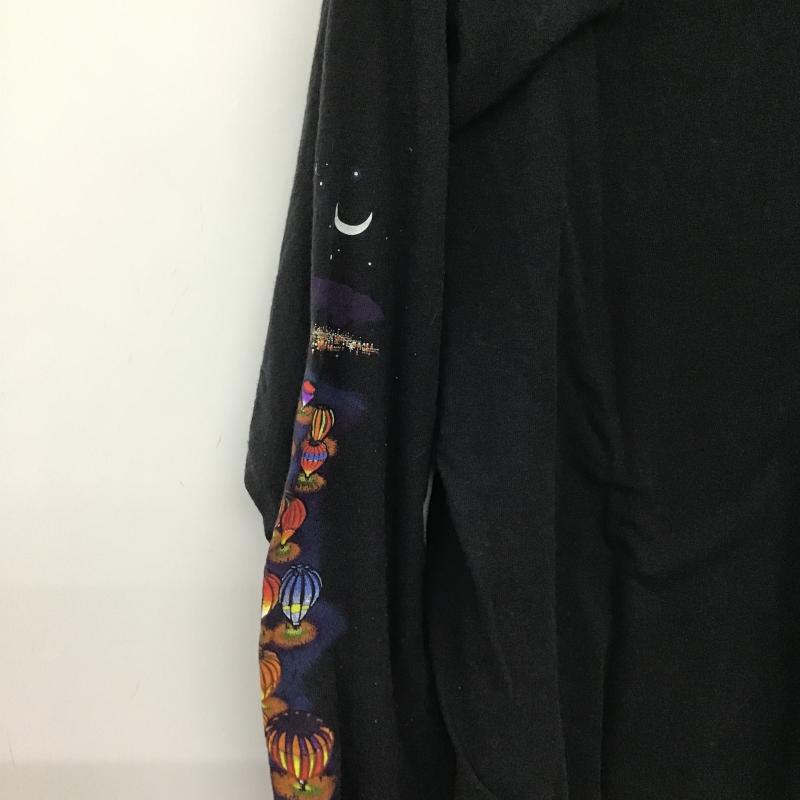 古着 USED カットソー 長袖 長袖カットソー プリントカットソー クルーネック XL プリント 黒 / ブラック / black メンズ USED 古着 中古 10161338