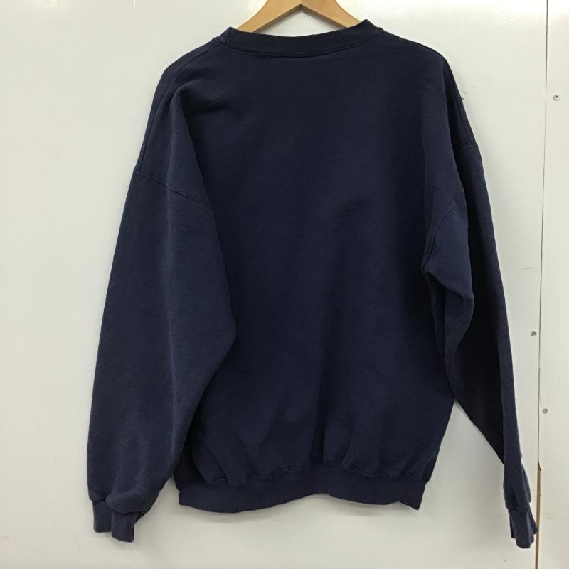 ヘインズ HANES トレーナー 長袖 長袖トレーナー スウェット クルーネック プルオーバー L 刺繍 紺 / ネイビー / navy メンズ USED 古着 中古 10161339