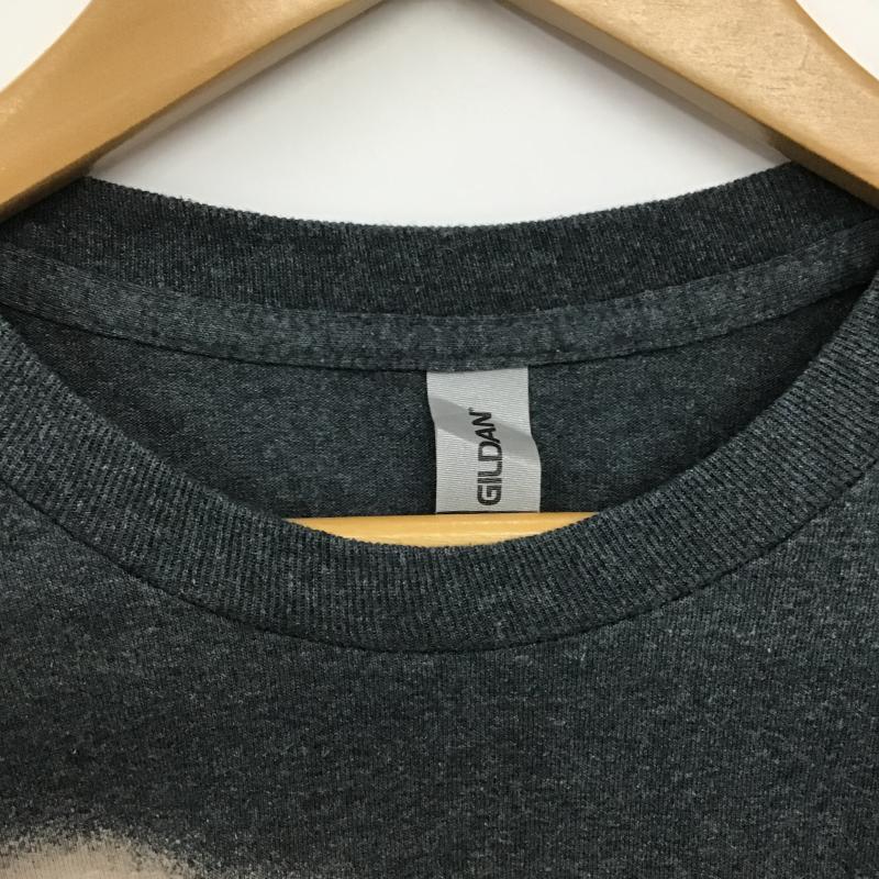 ギルダン GILDAN カットソー 長袖 長袖カットソー プリントカットソー クルーネック L プリント 灰 / グレー / gray メンズ USED 古着 中古 10161354