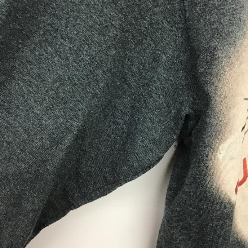 ギルダン GILDAN カットソー 長袖 長袖カットソー プリントカットソー クルーネック L プリント 灰 / グレー / gray メンズ USED 古着 中古 10161354