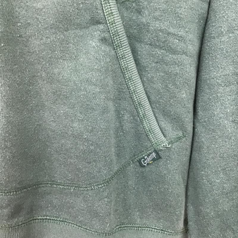 ゴーヘンプ GOHEMP パーカー 長袖 ジップアップパーカー 長袖パーカー カジュアルジャケット L ロゴ、文字 緑 / グリーン / green メンズ USED 古着 中古 10161355