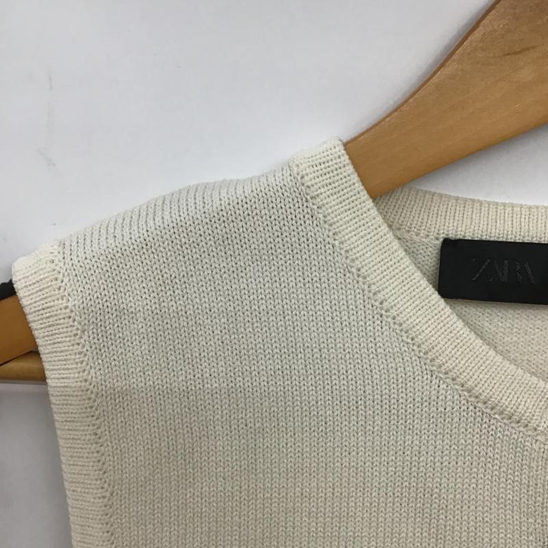 ザラ ZARA ベスト ベスト ニットベスト ノースリーブカットソー フロントボタン S 無地 アイボリー / アイボリー / レディース USED 古着 中古 10161364