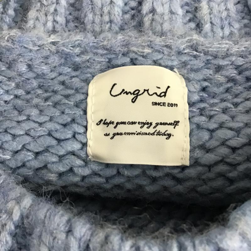 アングリッド Ungrid ニット、セーター 長袖 長袖ニットカットソー クルーネック セーター FREE  水色 / ライトブルー / レディース USED 古着 中古 10161366