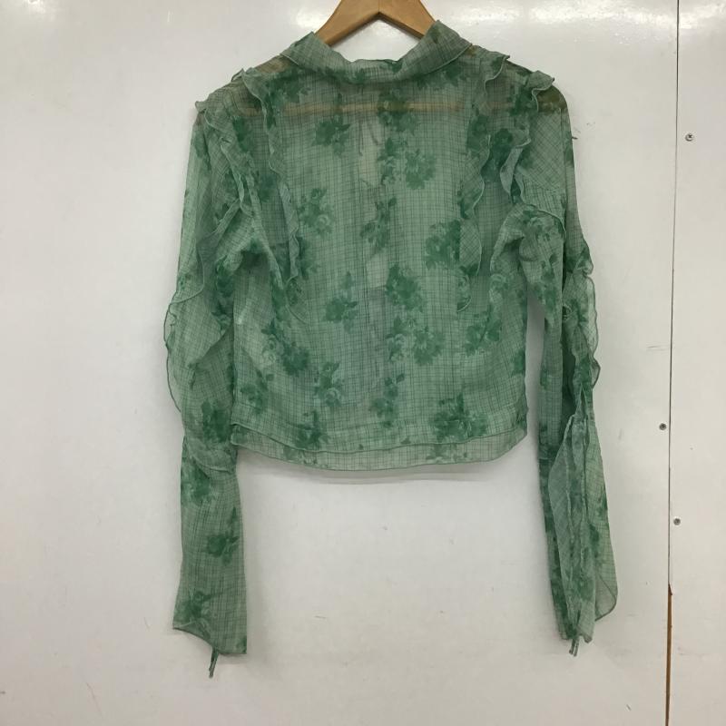 マウジー MOUSSY シャツ、ブラウス 長袖 長袖シャツ プリントシャツ フリルシャツ FREE プリント 緑 / グリーン / green レディース USED 古着 中古 10161368