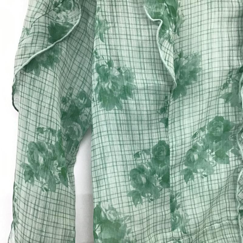 マウジー MOUSSY シャツ、ブラウス 長袖 長袖シャツ プリントシャツ フリルシャツ FREE プリント 緑 / グリーン / green レディース USED 古着 中古 10161368