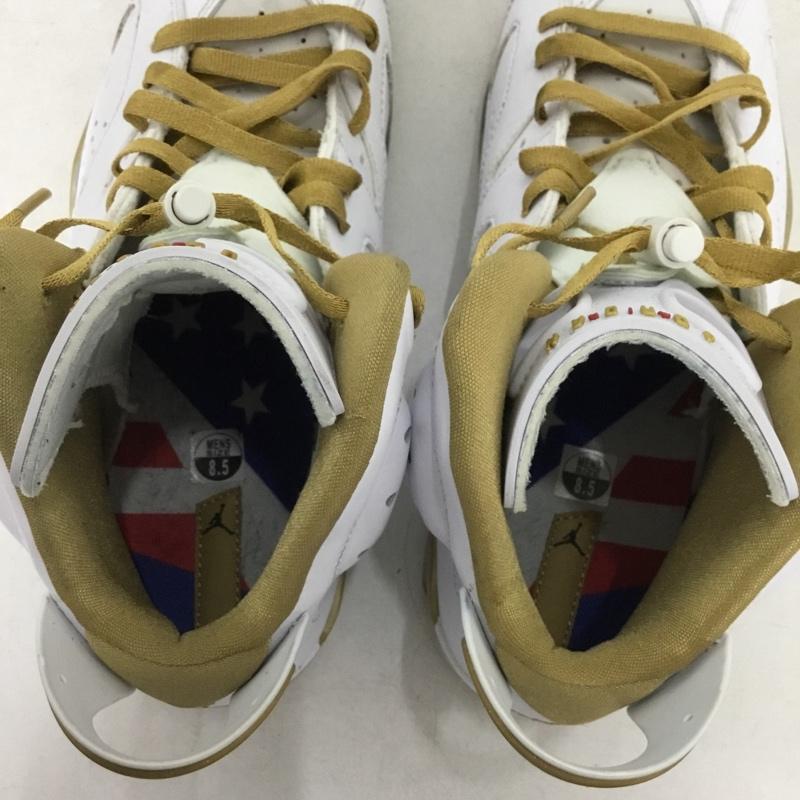 ナイキ NIKE スニーカー スニーカー 384664-135 AIR JORDAN 6 RETRO GOLD MEDAL PACK 26.5cm 26.5cm ワンポイント 白 / ホワイト / white X 金 / ゴールド / gold color メンズ USED 古着 中古 10161374