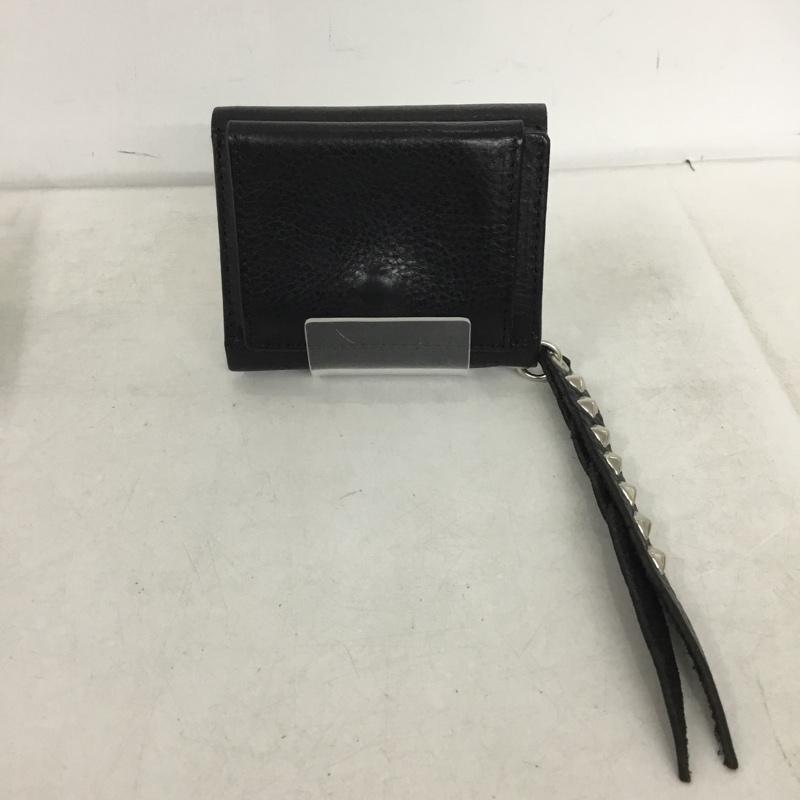 キャリー CALEE 財布 コンパクト財布 レザー スタッズ 無地 黒 / ブラック / black メンズ USED 古着 中古 10161382
