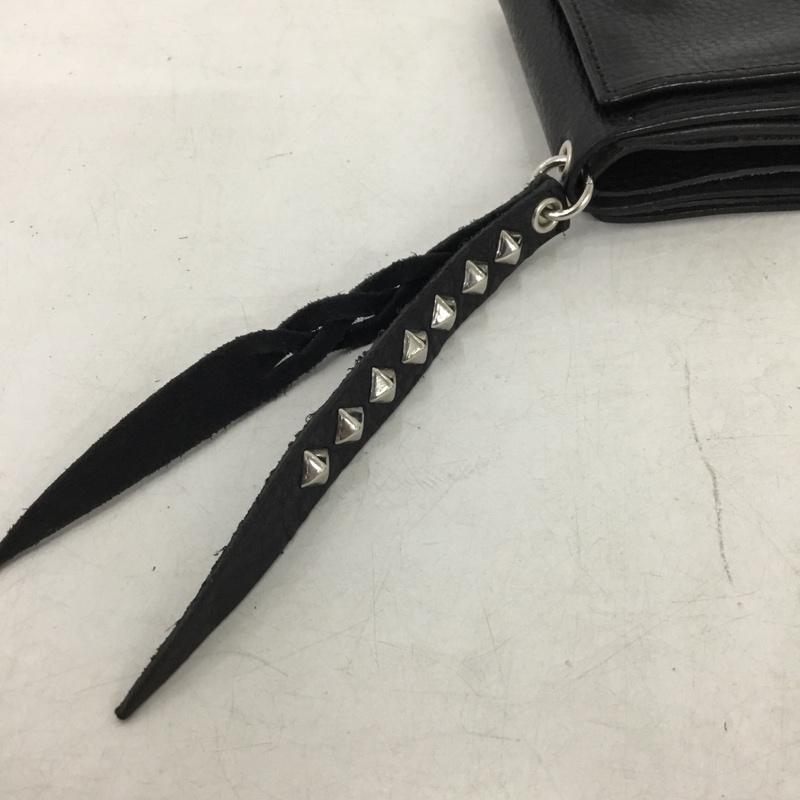 キャリー CALEE 財布 コンパクト財布 レザー スタッズ 無地 黒 / ブラック / black メンズ USED 古着 中古 10161382