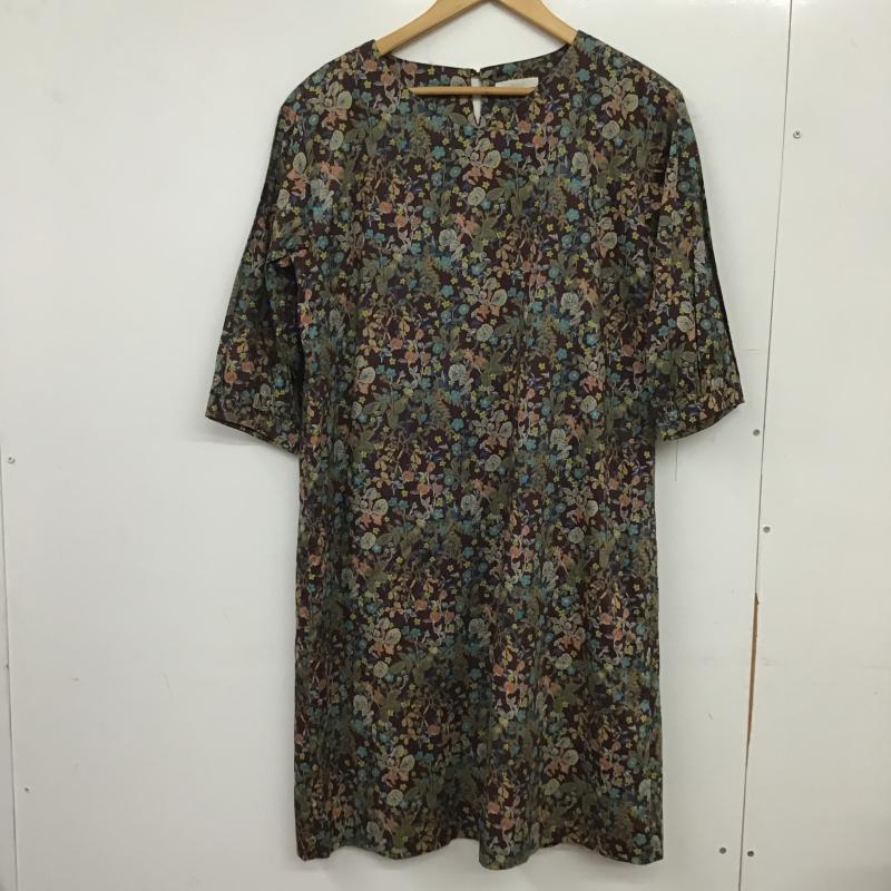 テチチ Techichi ワンピース ひざ丈スカート ロングワンピース 七分丈ワンピース Vネック M 総柄 マルチカラー / マルチカラー / multicolor レディース USED 古着 中古 10161386