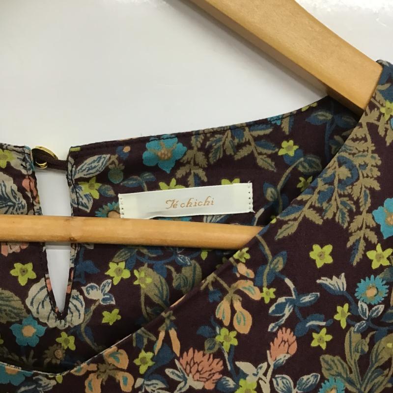 テチチ Techichi ワンピース ひざ丈スカート ロングワンピース 七分丈ワンピース Vネック M 総柄 マルチカラー / マルチカラー / multicolor レディース USED 古着 中古 10161386