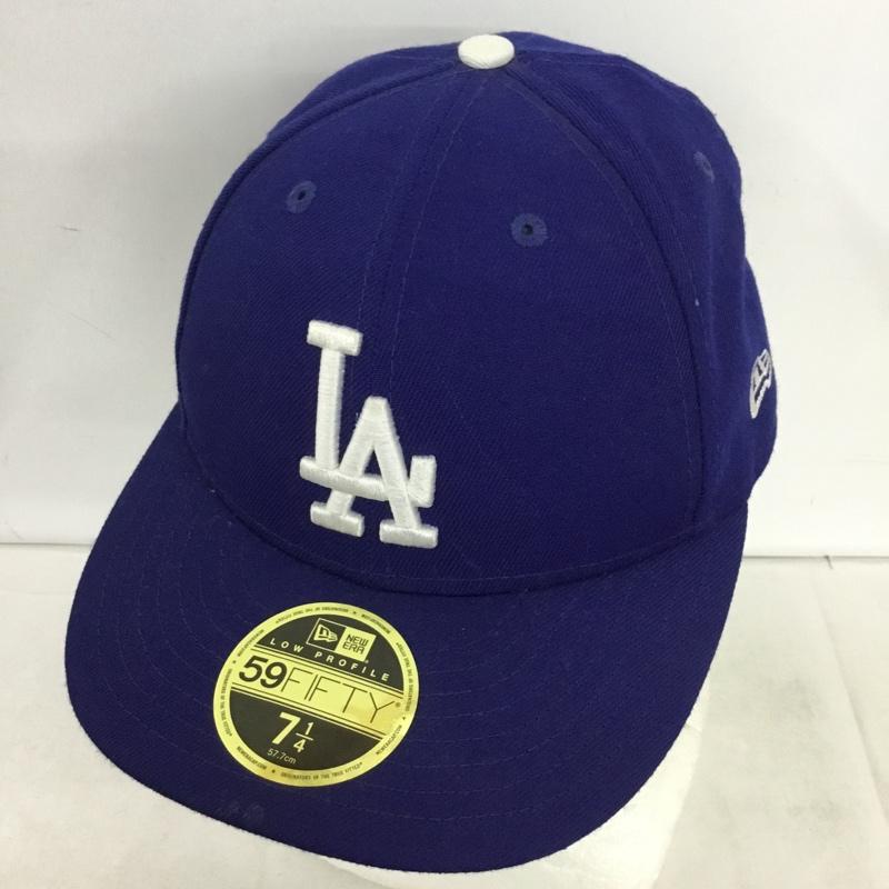 ニューエラ NEW ERA 帽子 キャップ LA ロサンゼルス ドジャース 59FIFTY 57.7cm ロゴ、文字 青 / ブルー / blue メンズ USED 古着 中古 10161388