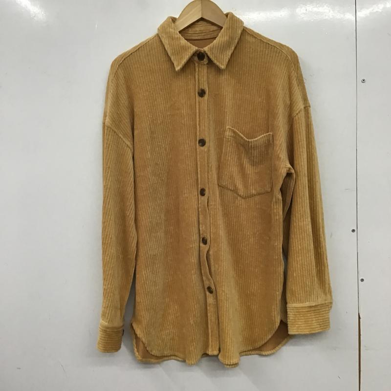 ローリーズファーム LOWRYS FARM シャツ、ブラウス 長袖 長袖シャツ コーデュロイシャツ カジュアルシャツ FREE 無地 キャメル / キャメル / レディース USED 古着 中古 10161389